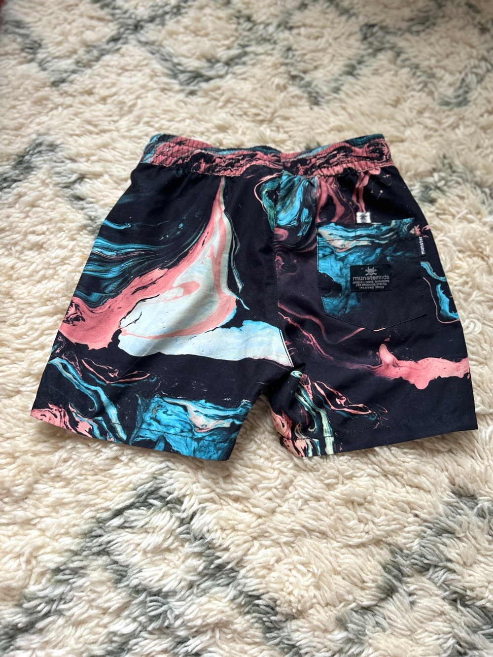 Munster Marble-Print Kids Swim Shorts